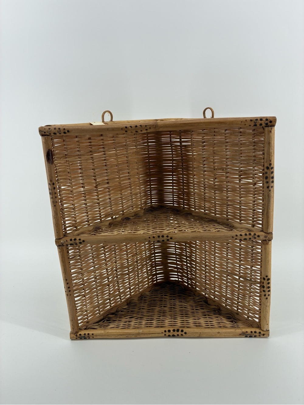 Woven Corner Shelf Unit - Natural Rattan - Picture 2 of 9